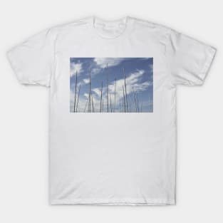 Yacht masts at Brancaster Staithe, Norfolk, UK T-Shirt